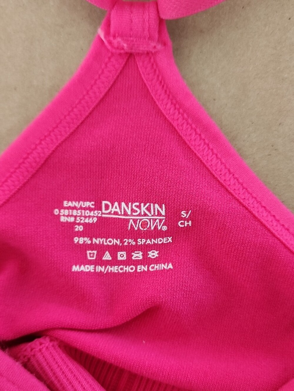Danskin Now Hot Pink Racerback Sports Bra Seamless Wireless - Picture 2 of 5